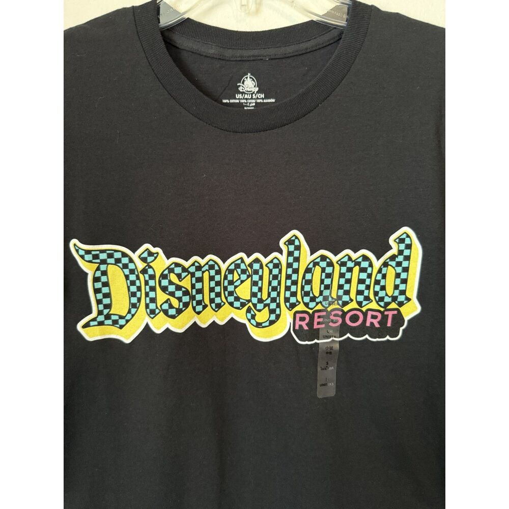 New Disneyland Resort Retro Checkered Logo T-Shirt Small Disney Parks Tee